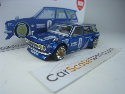 DATSUN 510 WAGON KAIDO HOUSE 011 1/64 MINI GT (BLUE)