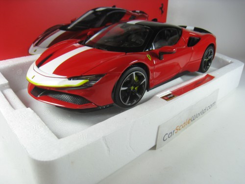 FERRARI SF90 STRADALE ASSETTO FIORANO 1/18 BBURAGO SIGNATURE SERIES (RED)