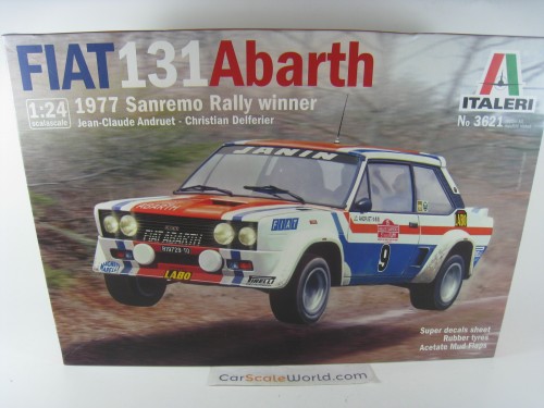 FIAT 131 ABARTH WINNER RALLY SANREMO 1977 J.C ANDRUET 1/24 ITALERI (KIT ASSEMBLY)