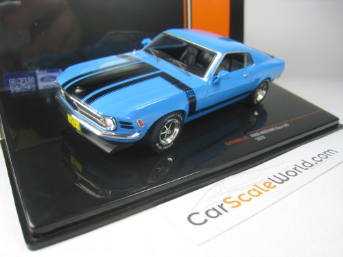 FORD MUSTANG BOSS 302 1970 1/43 IXO (BLUE/BLACK STRIPES)