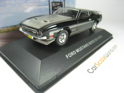 FORD MUSTANG BOSS 351 1971 1/43 IXO ALTAYA (BLACK/SILVER)