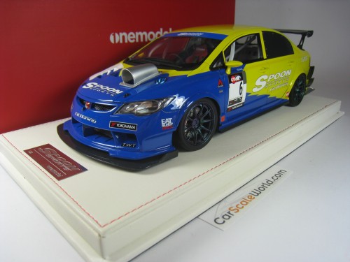 HONDA CIVIC TYPE R FD2 SPOON RACING VERSION 1/18 ONEMODEL (BLUE/YELLOW)