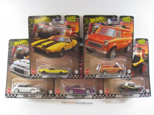 MAZDA, ACURA, MEYERS, FORD, DETOMASO HOTWHEELS BOULEVARD (106-110)