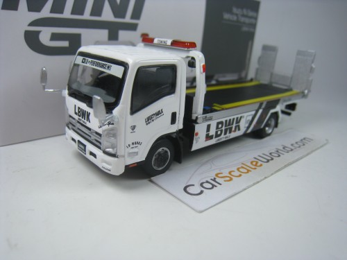 ISUZU N-SERIES VEHICLE TRANSPORTER LBWK 1/64 MINI GT (WHITE)