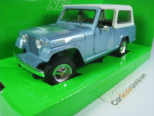 JEEP JEEPSTER COMMANDO 1967 1/24 WELLY (LIGHT BLUE/WHITE)