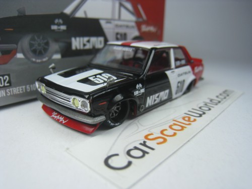 KAIDO HOUSE DATSUN STREET 510 RACING V1 #102 1/64 MINI GT (BLACK/WHITE/RED)