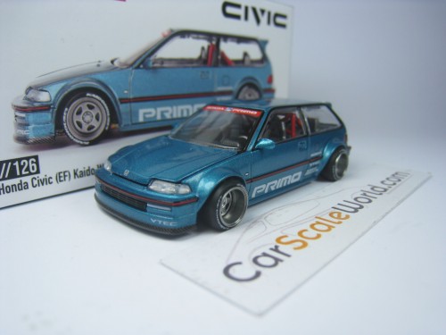 KAIDO HOUSE HONDA CIVIC EF #126 1/64 MINI GT (BLUE)