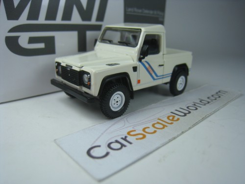 LAND ROVER DEFENDER 90 PICK UP (LHD) 1/64 MINI GT (WHITE)