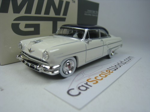 LINCOLN CAPRI 1954 1/64 MINI GT (ARTIC WHITE/ATLANTIC BLUE)