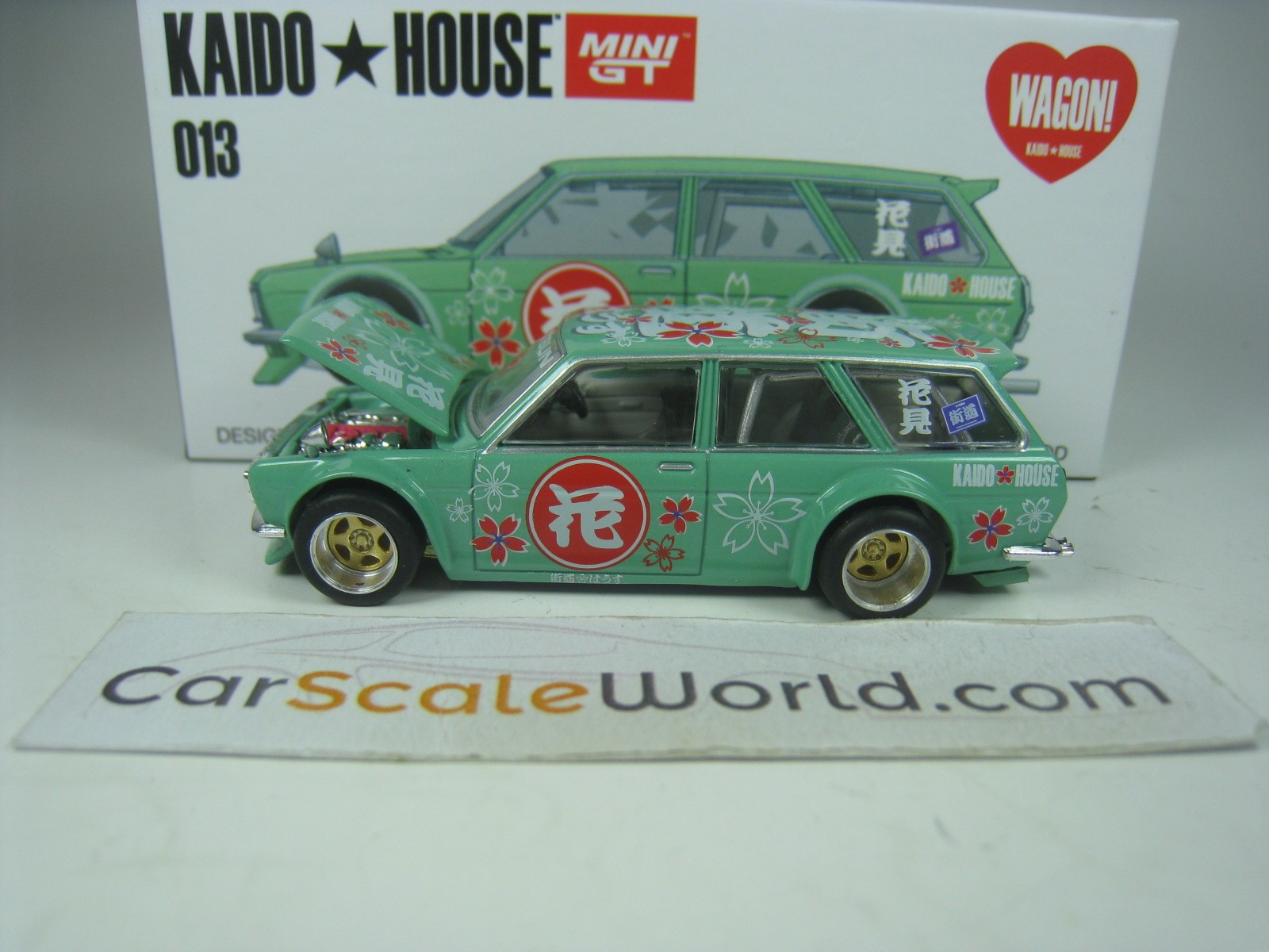 Datsun 510 Wagon Kaido House 013 164 Mini Gt Light Green