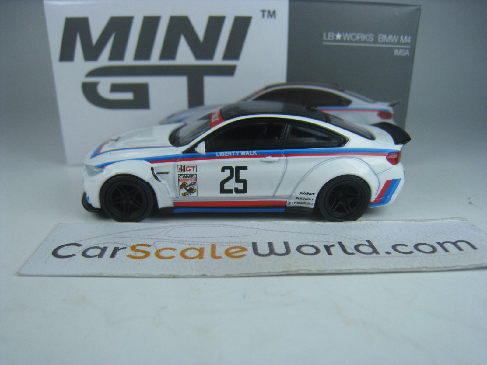 LB WORKS BMW M4 IMSA #25 1/64 MINI GT (WHITE)