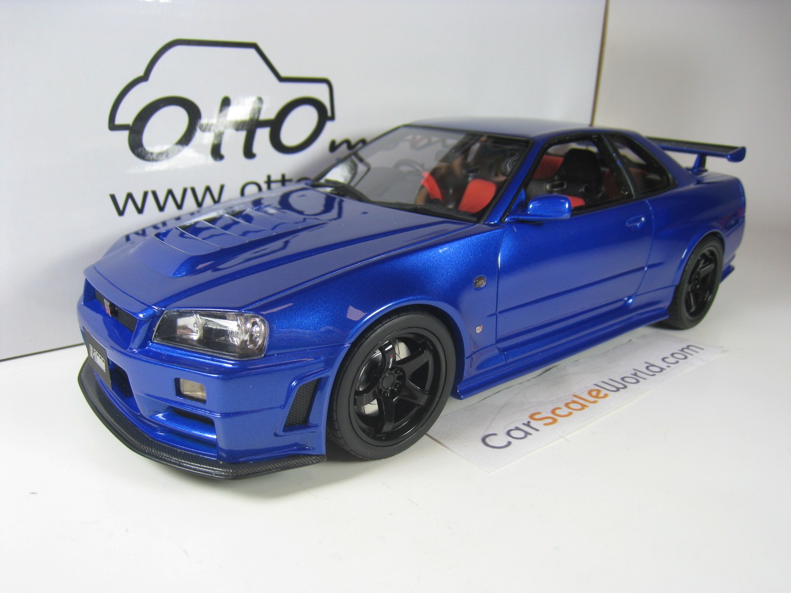 Nissan Skyline Gt R R34 Nismo Z Tune 1 18 Otto Mobile Blue Carscaleworld