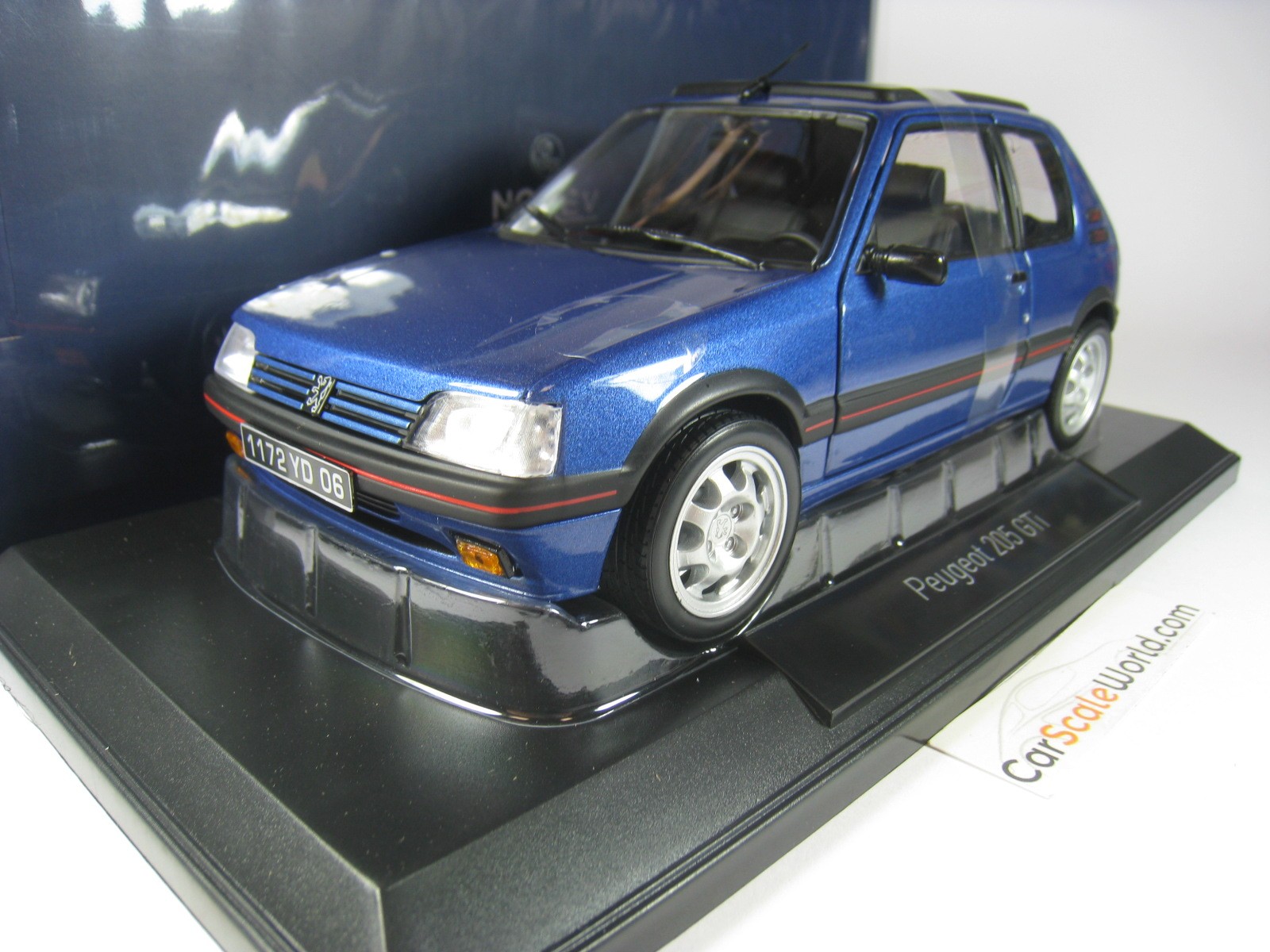 PEUGEOT 205 GTI 1.9 PHASE 2 1992 WITH WINDOW ROOF 1/18 NOREV (MIAMI BL