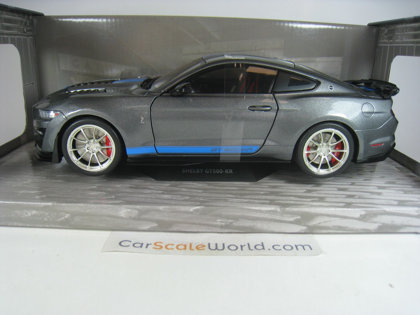 2022 Ford Mustang Shelby GT500 KR Dark Silver 1/18 Scale Diecast Model Car  by SOLIDO S1805908 