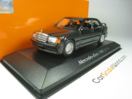 MERCEDES BENZ 190E 2.3 16V 1984 W201 1/43 MAXICHAMPS (BLACK METALLIC)