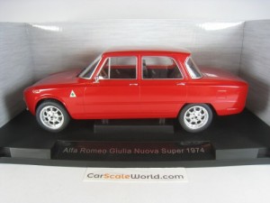 ALFA ROMEO GIULIA NUOVA SUPER 1974 TUNED 1/18 MCG (RED)