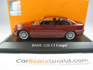 BMW 328 Ci - 3 SERIES COUPE E46 1/43 MAXICHAMPS (DARK RED)