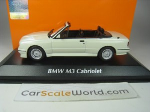 BMW M3 E30 CABRIOLET 1988 1/43 MAXICHAMPS (WHITE)