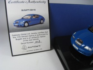 BUGATTI EB 118 CONCEPT PARIS 1998 1/43 AUTOART (BLUE)