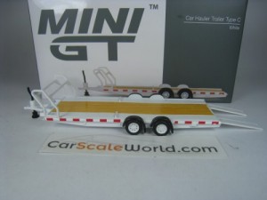 CAR HAULER TRAILER TYPE C 1/64 MINI GT (WHITE)