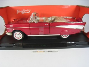 CHEVROLET BEL AIR CONVERTIBLE 1957 1/18 ROAD SIGNATURE - LUCKY DIECAST (RED)