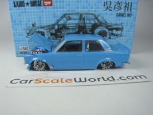 DATSUN 510 PRO STREET KAIDO HOUSE TANTO V1 042 DANIEL WU 1/64 MINI GT (BLUE)