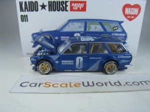 DATSUN 510 WAGON KAIDO HOUSE 011 1/64 MINI GT (BLUE)