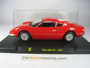 FERRARI DINO 206 GT 1967 1/24 BBURAGO CENTAURIA (RED)