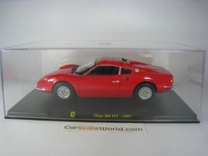 FERRARI DINO 206 GT 1967 1/24 BBURAGO CENTAURIA (RED)