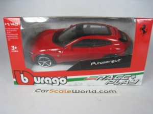 FERRARI PUROSANGUE 1/43 BBURAGO RACE AND PLAY (RED)