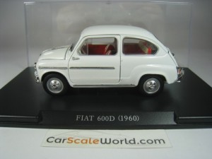 FIAT 600 D 1960 1/24 LEO MODELS (WHITE)