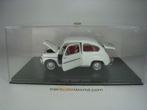 FIAT 600 D 1960 1/24 LEO MODELS (WHITE)