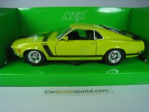 FORD MUSTANG BOSS 302 1970 1/24 WELLY (YELLOW)