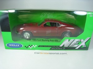 FORD MUSTANG BOSS 429 1969 1/24 WELLY (RED)