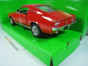 FORD MUSTANG GT 1967 1/24 WELLY (RED)