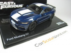 FORD MUSTANG GT 2015 FAST AND FURIOUS 1/43 IXO ALTAYA (BLUE/WHITE)