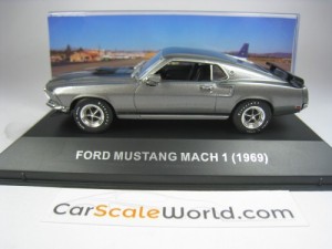 FORD MUSTANG MACH 1 1969 1/43 IXO ALTAYA (GREY/BLACK STRIPES)