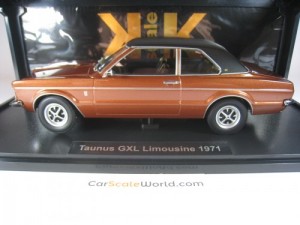 FORD TAUNUS GXL LIMOUSINE 1971 1/18 KK SCALE (BROWN METALLIC)