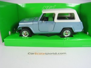 JEEP JEEPSTER COMMANDO 1967 1/24 WELLY (LIGHT BLUE/WHITE)