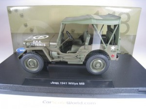 JEEP WILLYS MB 1941 US ARMY 1/18 WELLY 