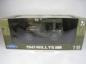 JEEP WILLYS MB 1941 US ARMY 1/18 WELLY 