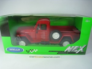 JEEP WILLYS PICK UP 1947 1/24 WELLY (RED)