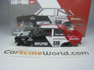 KAIDO HOUSE DATSUN STREET 510 RACING V1 #102 1/64 MINI GT (BLACK/WHITE/RED)