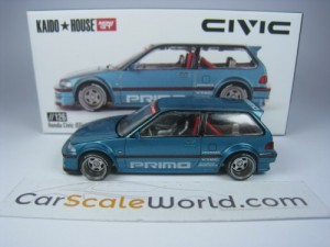 KAIDO HOUSE HONDA CIVIC EF #126 1/64 MINI GT (BLUE)