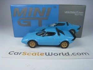 LANCIA STRATOS HF STRADALE 1/64 MINI GT (AZZURO CHIARO)