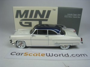 LINCOLN CAPRI 1954 1/64 MINI GT (ARTIC WHITE/ATLANTIC BLUE)