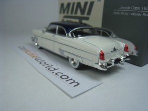 LINCOLN CAPRI 1954 1/64 MINI GT (ARTIC WHITE/ATLANTIC BLUE)