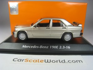 MERCEDES BENZ 190E 2.3 16V 1984 W201 1/43 MAXICHAMPS (GOLD METALLIC)