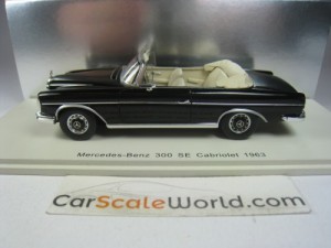 MERCEDES BENZ 300 SE CABRIOLET 1963 1/43 SPARK (BLACK)