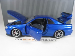 NISSAN SKYLINE GT-R R34 V-SPEC II 1/32 TAYUMO (BLUE)